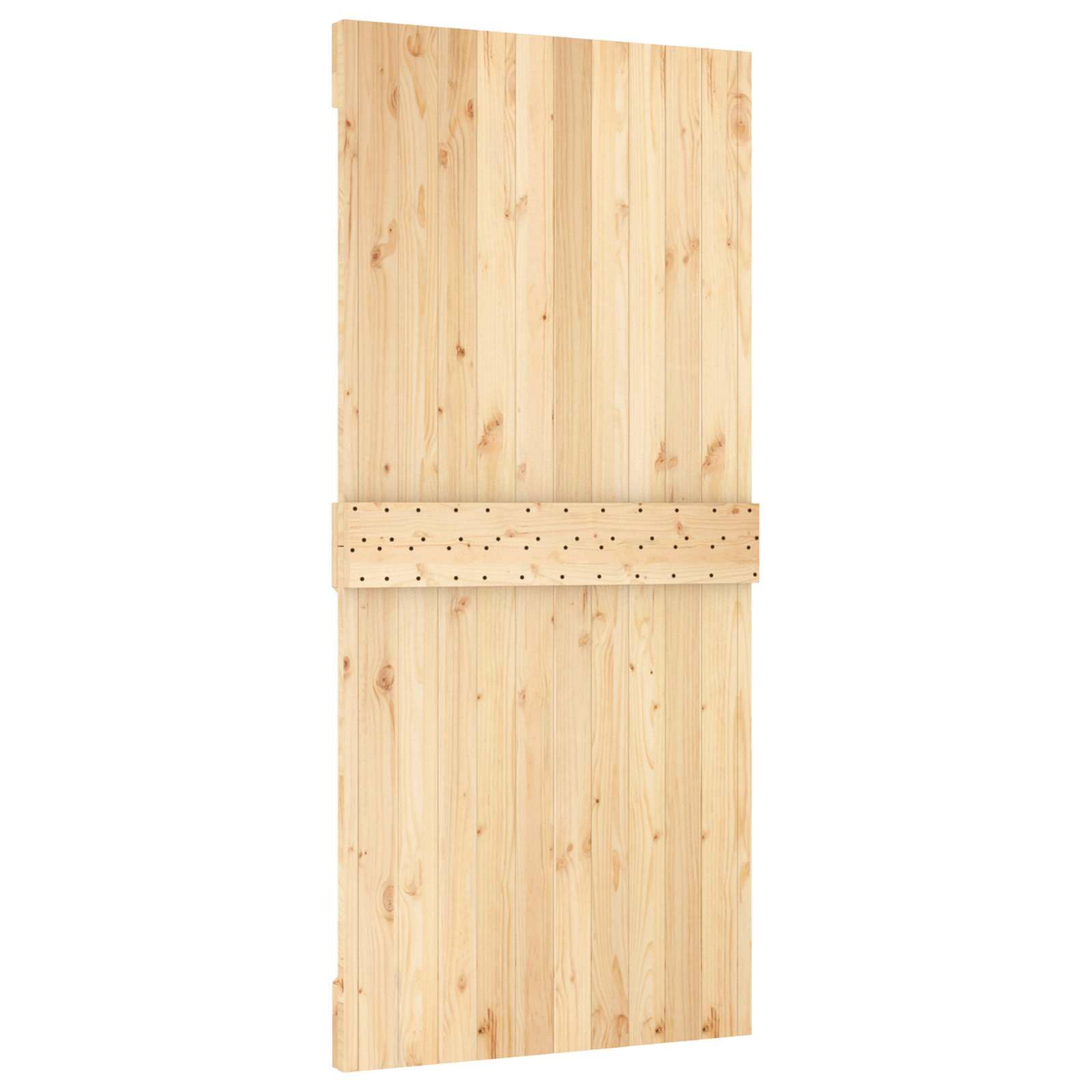 Drzwi przesuwne z drewna sosnowego i czarnego 95 x 210 cm