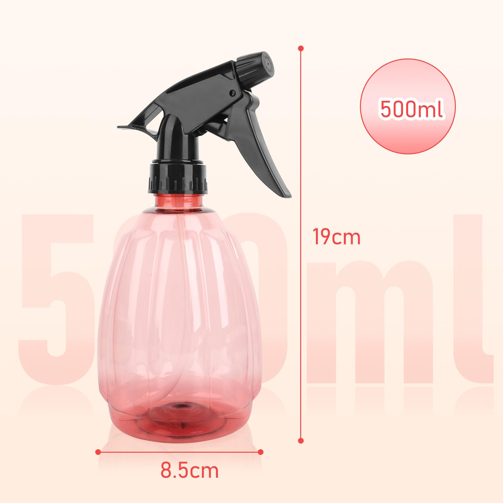 RISVOWO 3 Pezzi 500ml Spruzzino Nebulizzatore, Flacone Spray Vuoto, Vaporizzatore Acqua, Trasparente Plastica Grilletto Spruzzatore per Pulizia Casa, Giardino, Vetri, Capelli, Pulizia