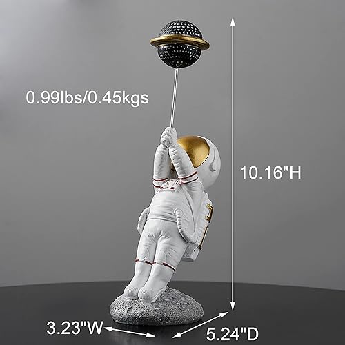 Miniatura 3 de BUTILIVEEN Decoración de astronauta, figuras y esculturas de globos de astronauta, dormitorio temático espacial, escritorio, decoración de estantes,