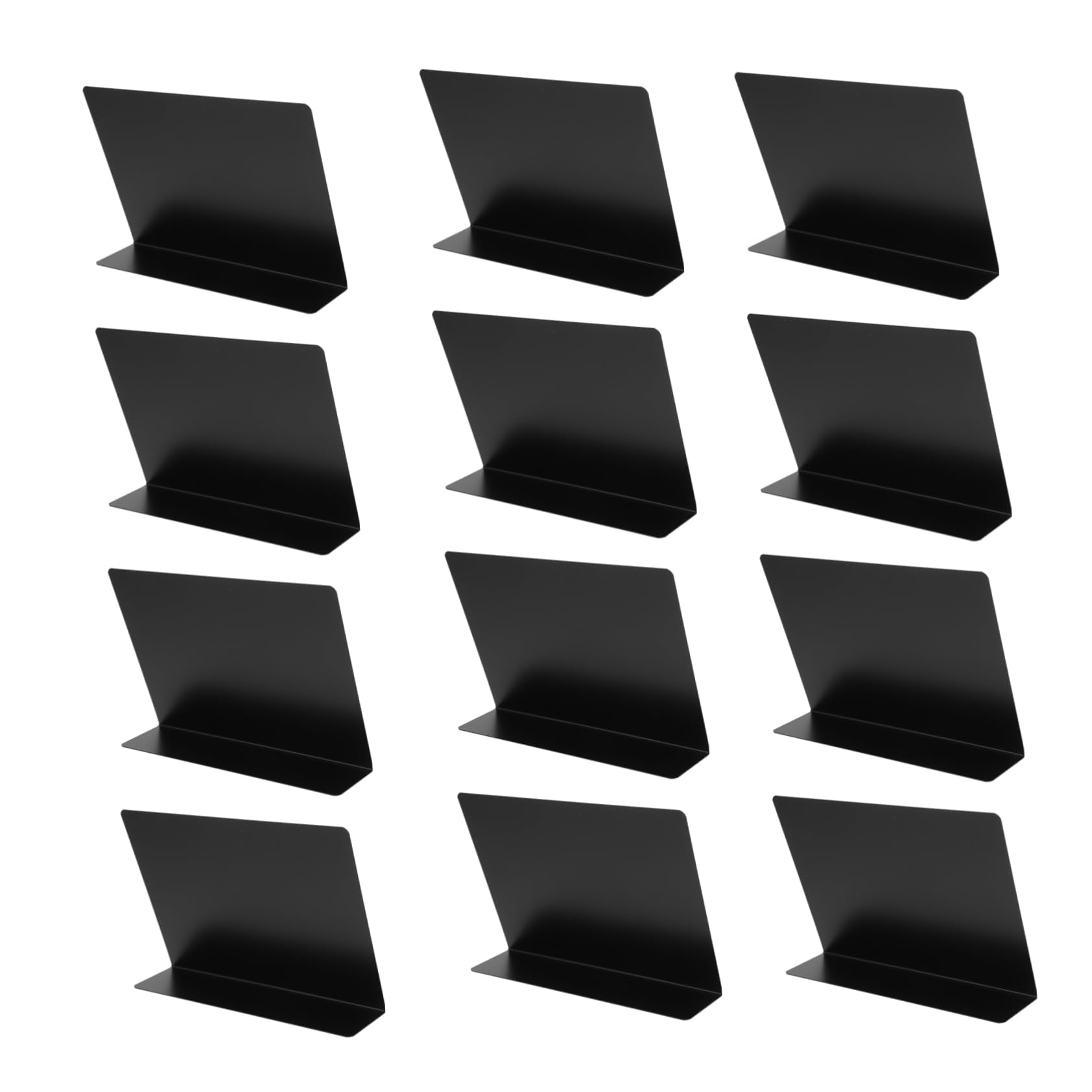 12 Piezas de Mini Pizarras de Escritorio Negras de Plástico, Reutilizables, para Mensajes y Precios en Mesa, Decoración y Letreros
