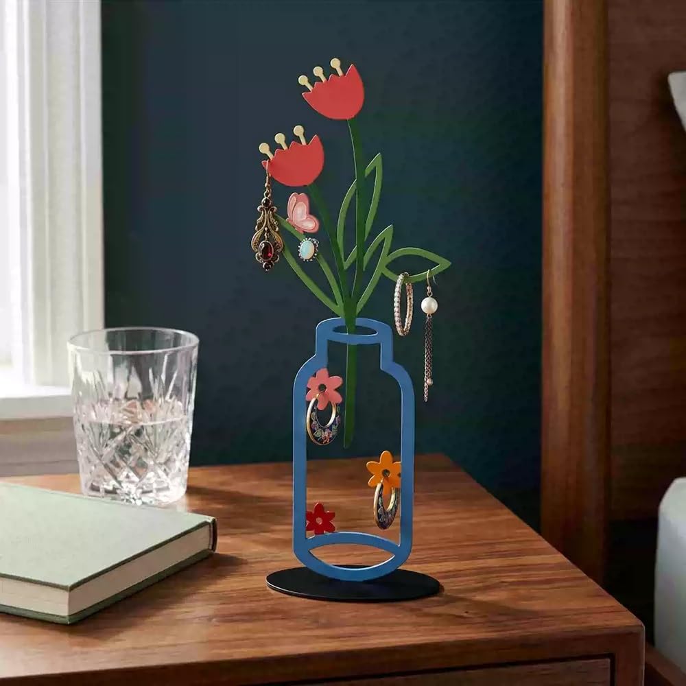 Organizzatore Vintage Metal Vase Jewelry Display Stand Earring Holder