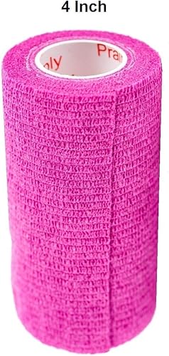 Miniatura 95 de Cinta adhesiva para veterinarios (negro) (paquete de 2) (4 pulgadas x 15 pies), autoadhesiva, adherente, cohesiva, flexible, autoadhesiva, rollo