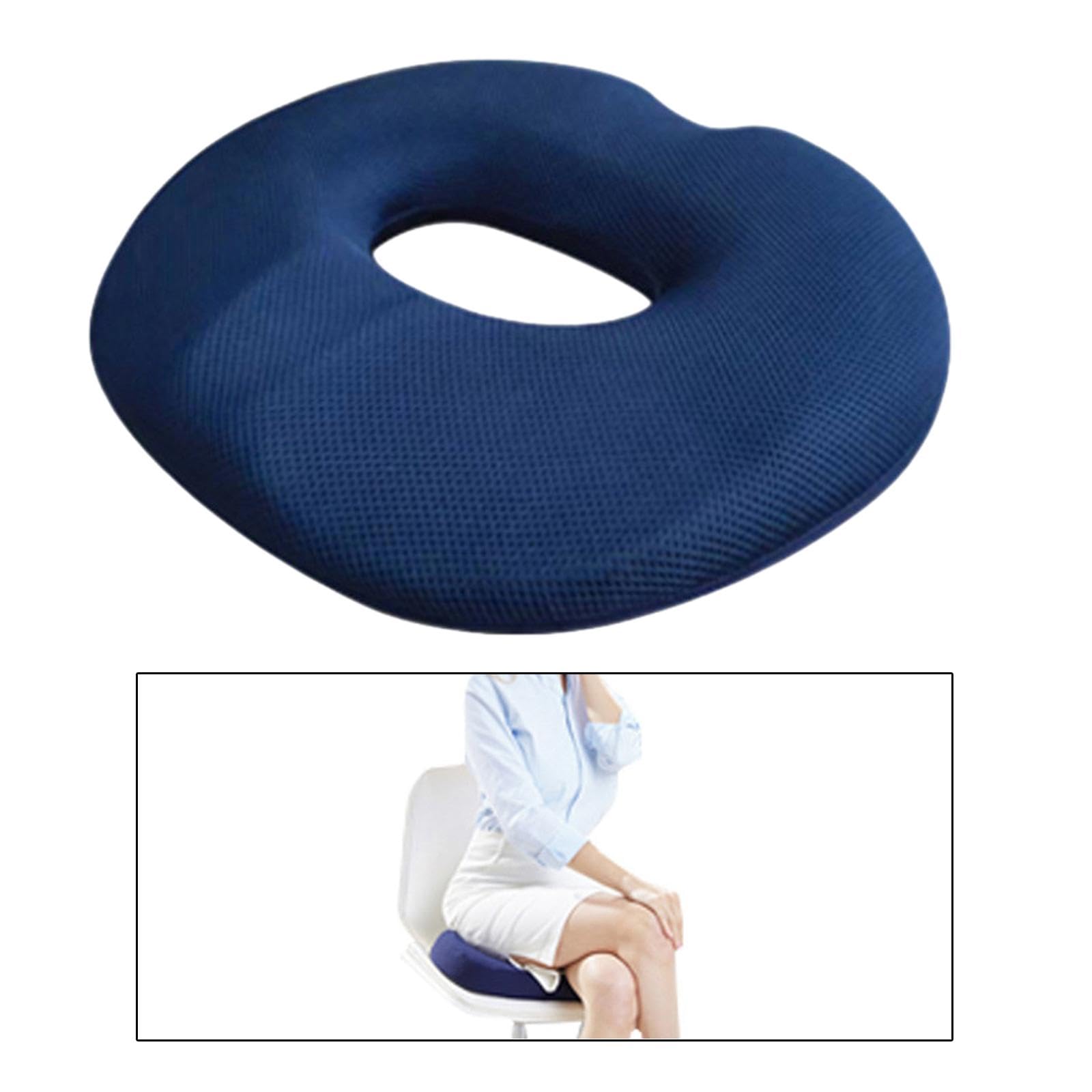 F Fityle Cuscino Ortopedico Schiuma Memoria Sedia Cuscino Anello Seduta Antidolorifico Antiscivolo Traspirante Rivestimento Rimovibile Adatto per, Donne della Marina