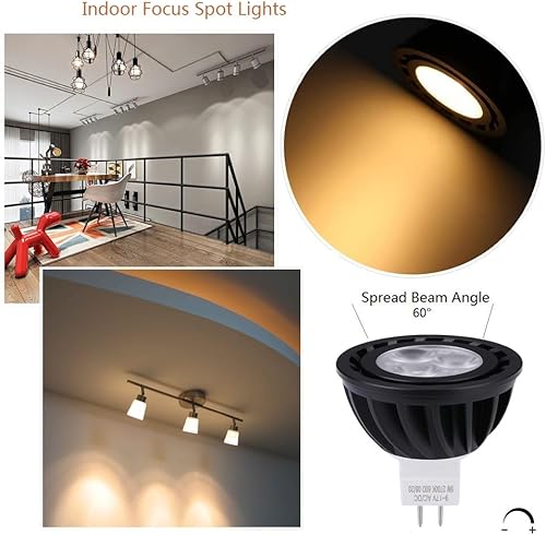 Miniatura 4 de Arrownine Bombilla LED MR16 de 5 vatios, resistente al agua, IP65, bajo voltaje 9-17 V, regulable, base de dos pines GU5.3 para luces empotrables de