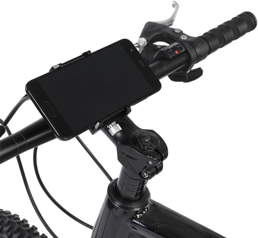 Dioche Bike Phone Mount Holder, Aluminum Alloy Adjustable Bicycle Phone Holder, Handlebar Mounted Cell Phone Holder(Black)