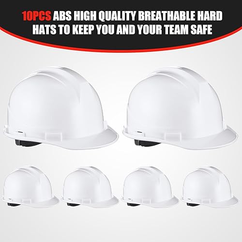 Miniatura 2 de Leumoi 10 piezas de casco de suspensión, casco duro de construcción para seguridad, estilo gorra de trinquete con correas de corona autoajustables