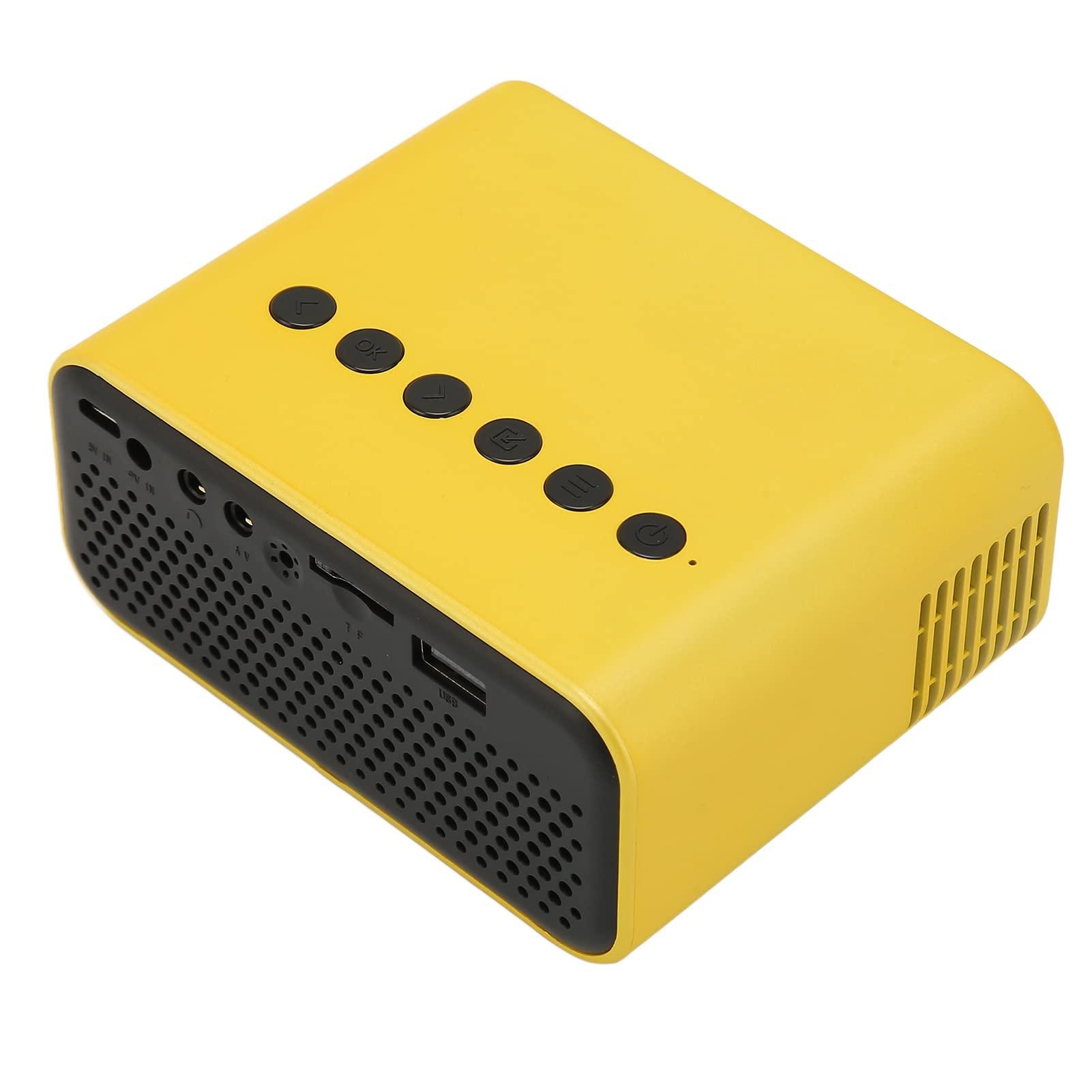 Zunate Mini Proiettore, Proiettore Cinematografico Portatile, Altoparlante per Film Composito Integrato, Luci a LED Luminose, USB, AV, Scheda TF, Jack per Cuffie da 3,5 Mm, per Viaggi,