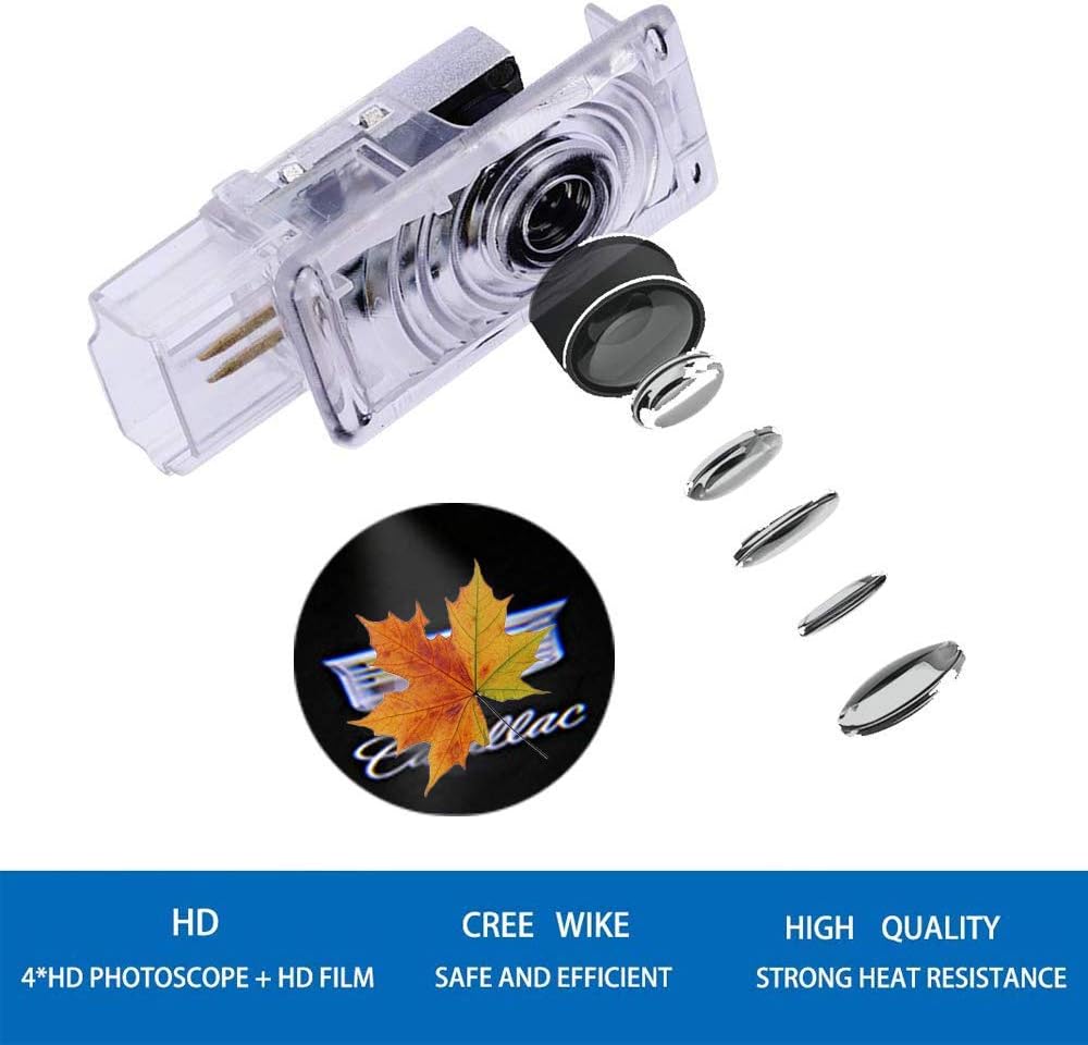 Car Door LED Logo Projector Light,Easy to Install 3D Ghost Shadow Courtesy Step Light Welcome Emblem Lamp Compatible with Cadillac SRX ATS XTS