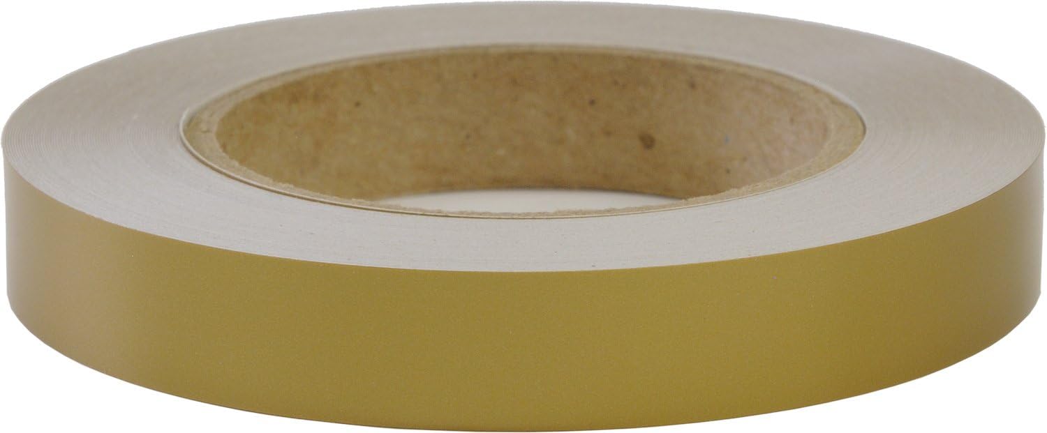 One Half Inch Solid Stripe for Auto Truck Boat - 3mil Vinyl - 1/2" x 50' - Gold (Non Metallic)