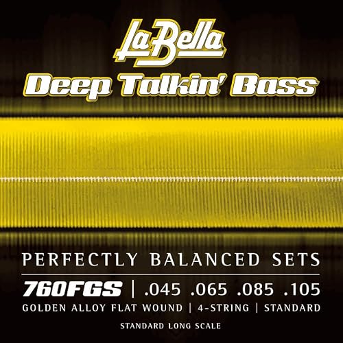 La Bella 760Fgs Deep Talkin' Bass Gold Flats - Standard 45-105 #TOP10