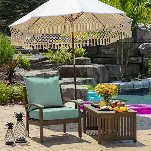 Image of Arden Outdoor Deep Seat Cushion Set (4-Pack), 24 in x 24 in, Weather-Proof, Rain-Proof, Fade Resistant Patio Cushion for Chair, Sofa, and Couch Aqua Leala