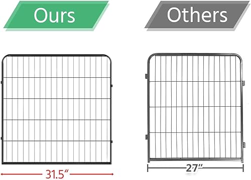 Miniatura 2 de Yaheetech Corralito de metal resistente para mascotas, 32 pulgadas, plegable, para mascotas, corralito de ejercicio para animales pequeños, valla de