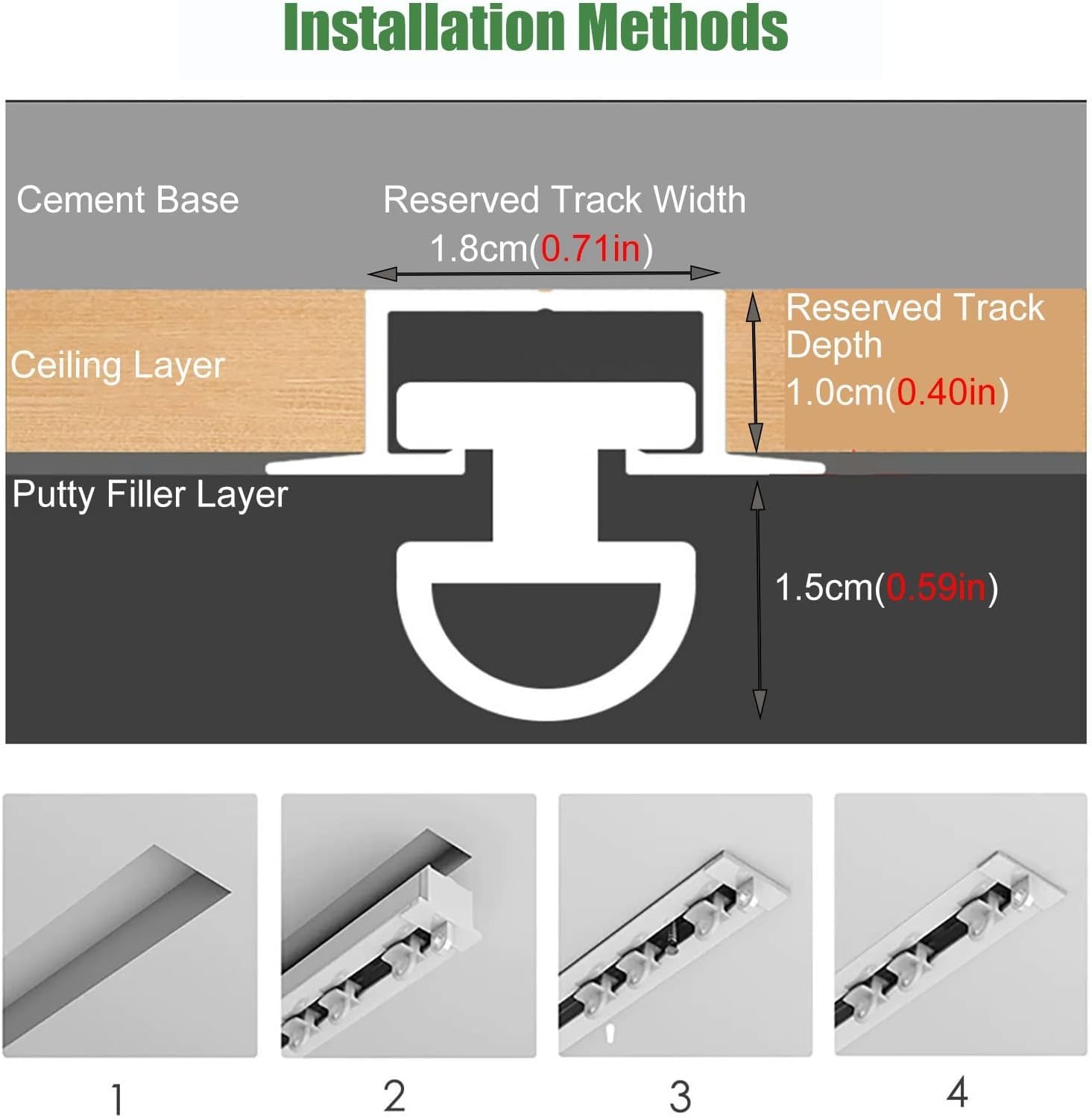 Sistema de iluminación empotrable ajustable de 4 a 32 pulgadas, diseño oculto sin costuras, ideal para soluciones de iluminación del hogar y la oficina, iluminación moderna y elegante