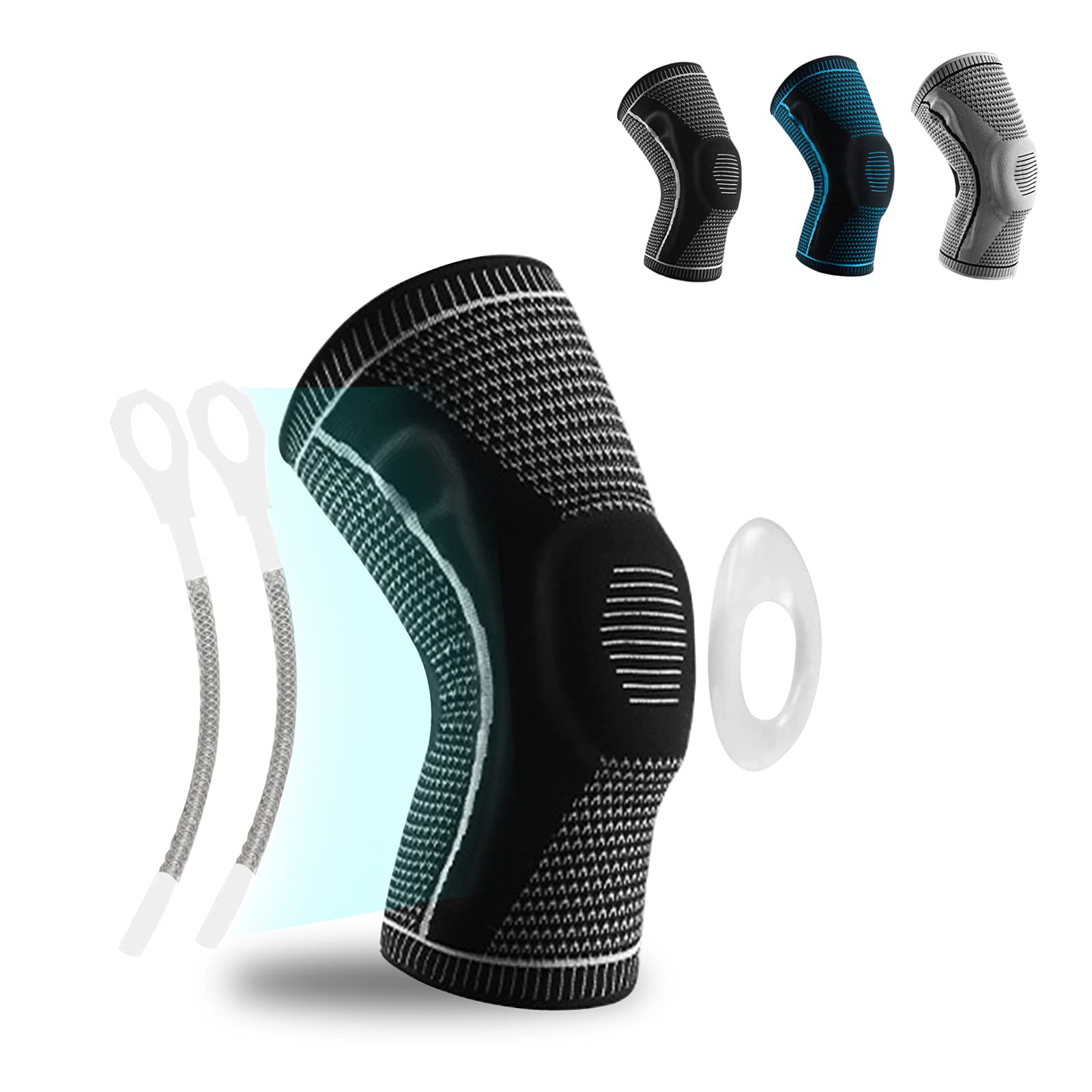 GIRYES Knee Support,Sports compression knee brace for relieve joint pain and arthritis,running,improve circulation,exercise, fitness Knee Sleeve ,men & women(M-black)