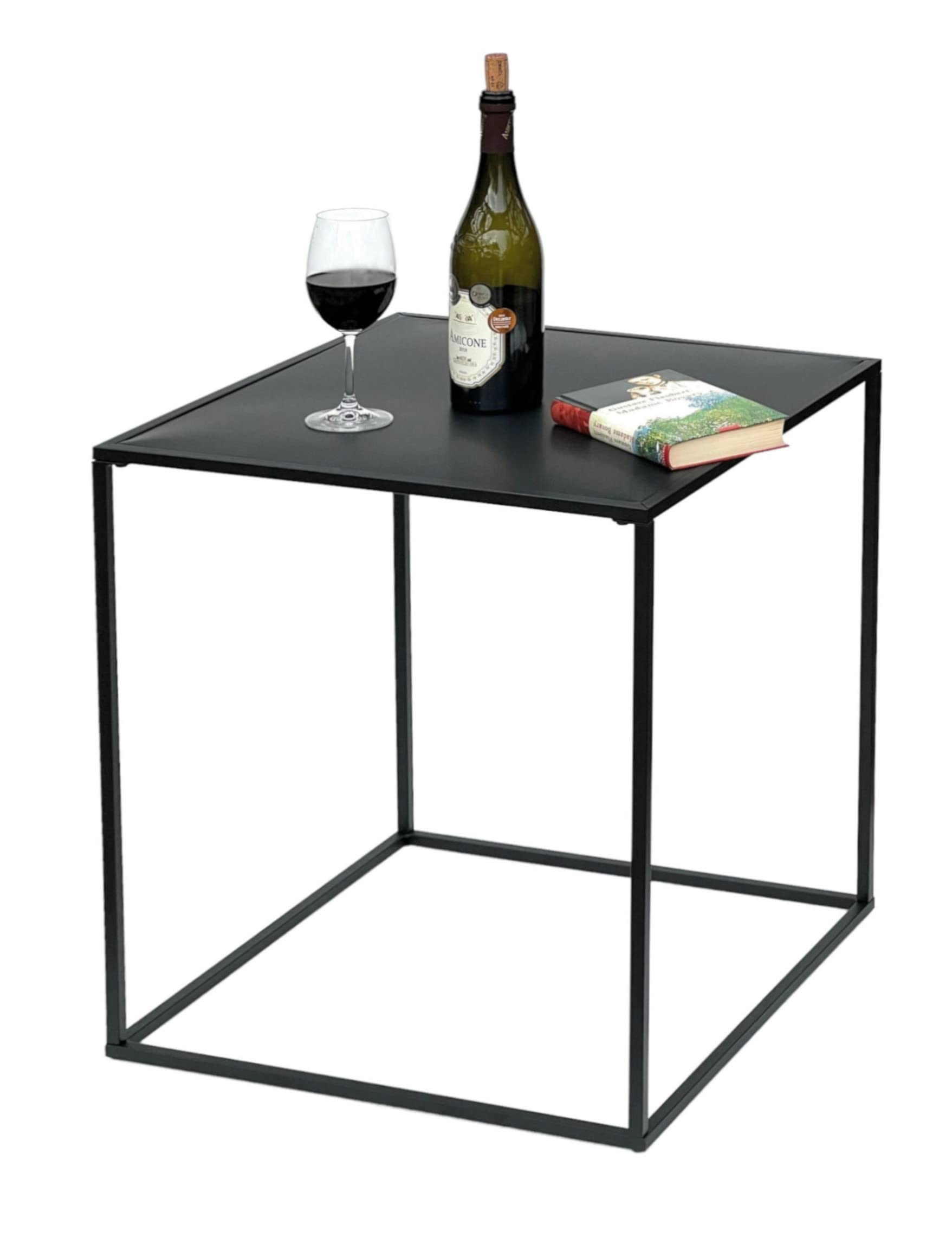DanDiBo Tavolino da salotto, in metallo, colore nero, 96252 (60 cm)