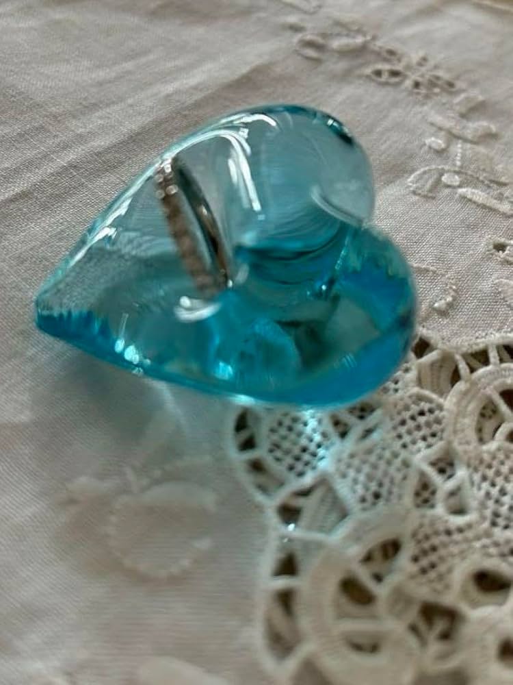 ステンレス製バラ　青色×ハート柄　1輪 青・バラネックレス - KUMAKKORO18'S GALLERY | minne byGMO