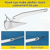 Vista 5 de Ancla triangular para barco de 11 libras, ancla estilo Delta de acero inoxidable 316, ancla triangular estilo ala resistente