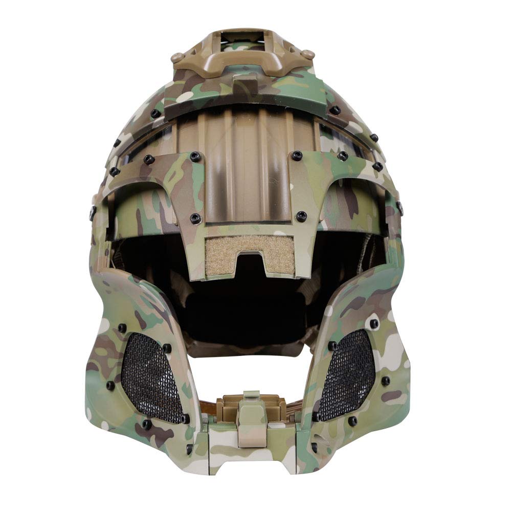 Masque Tactique Airsoft Avec Lunettes Intégrales - Double Mode (casque Ou Bandeau), Protection ANSI, Taille Unique