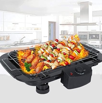 Abhsant Indoor Electric BBQ Grill / 5 Adjustable Temperature Gauge/Portable and Easy Clean/Water Filled Drip Tray To Reduce Smoke & Odours/Great for Breakfast, Lunch Or Dinner|| 2000W,220V ||