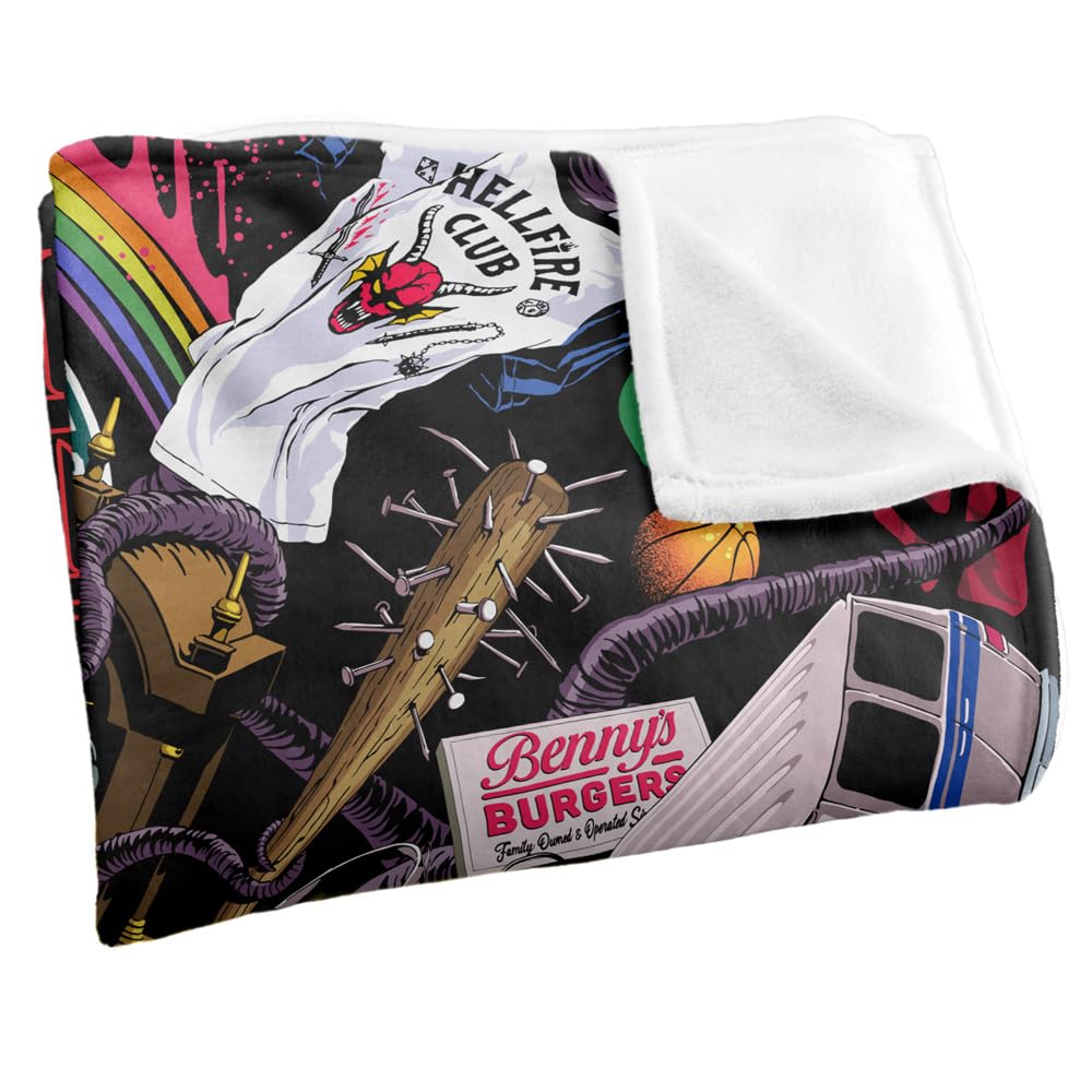 Stranger Things HELLFIRE CLUB LOGO Silky Touch Super Zachte Sprei Deken 152 x 127 cm