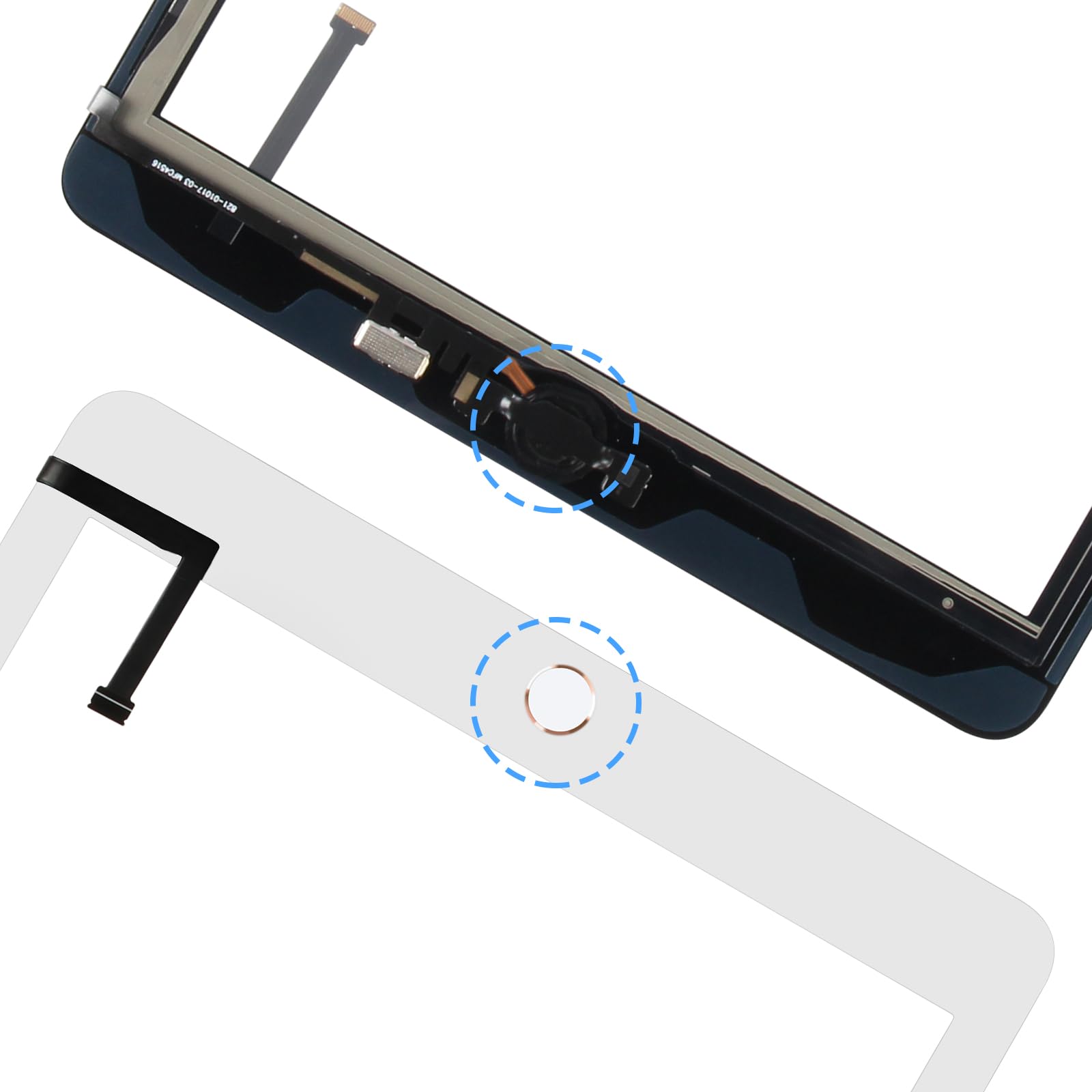 Écran Tactile pour iPad 9.7 2017 5ème Génération A1822 A1823 Remplacement Verre Blanc avec Home Button