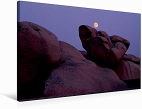 Calvendo Lienzo de 75 cm x 50 cm Horizontal, diseño de la Costa de Granito de Bretaña, Color Rosa Granito en su Forma más Bella. Lienzo con impresión en Lienzo Orte Orte.
