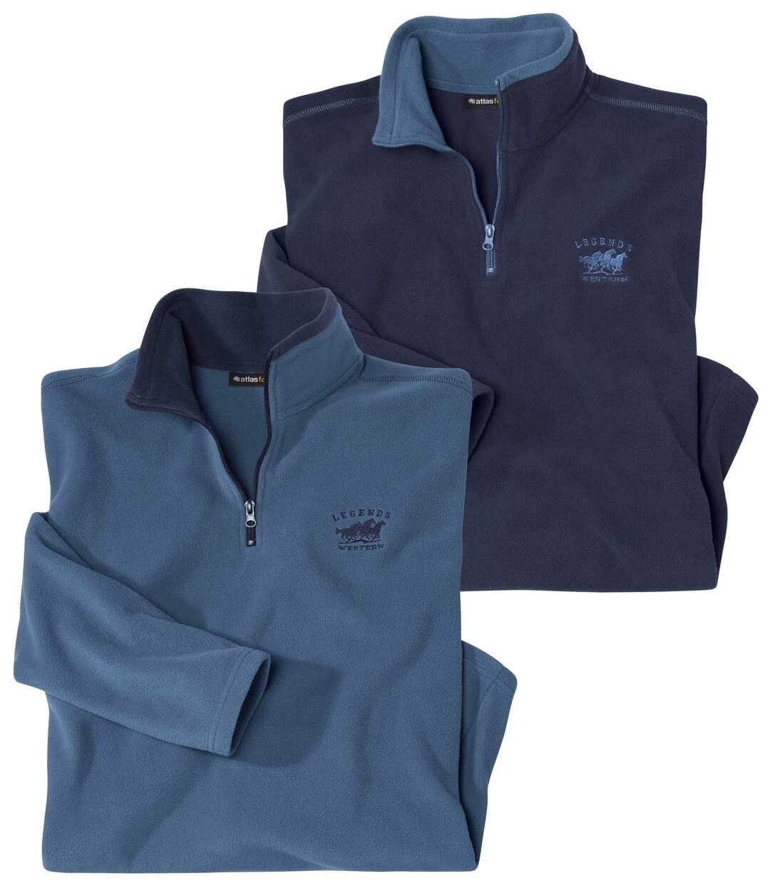 ATLAS FOR MEN - Lot de 2 Pulls en Micropolaire pour Homme - Léger et Doux - Parfait pour l'hiver - Disponible en Grandes Tailles du M au 5XL