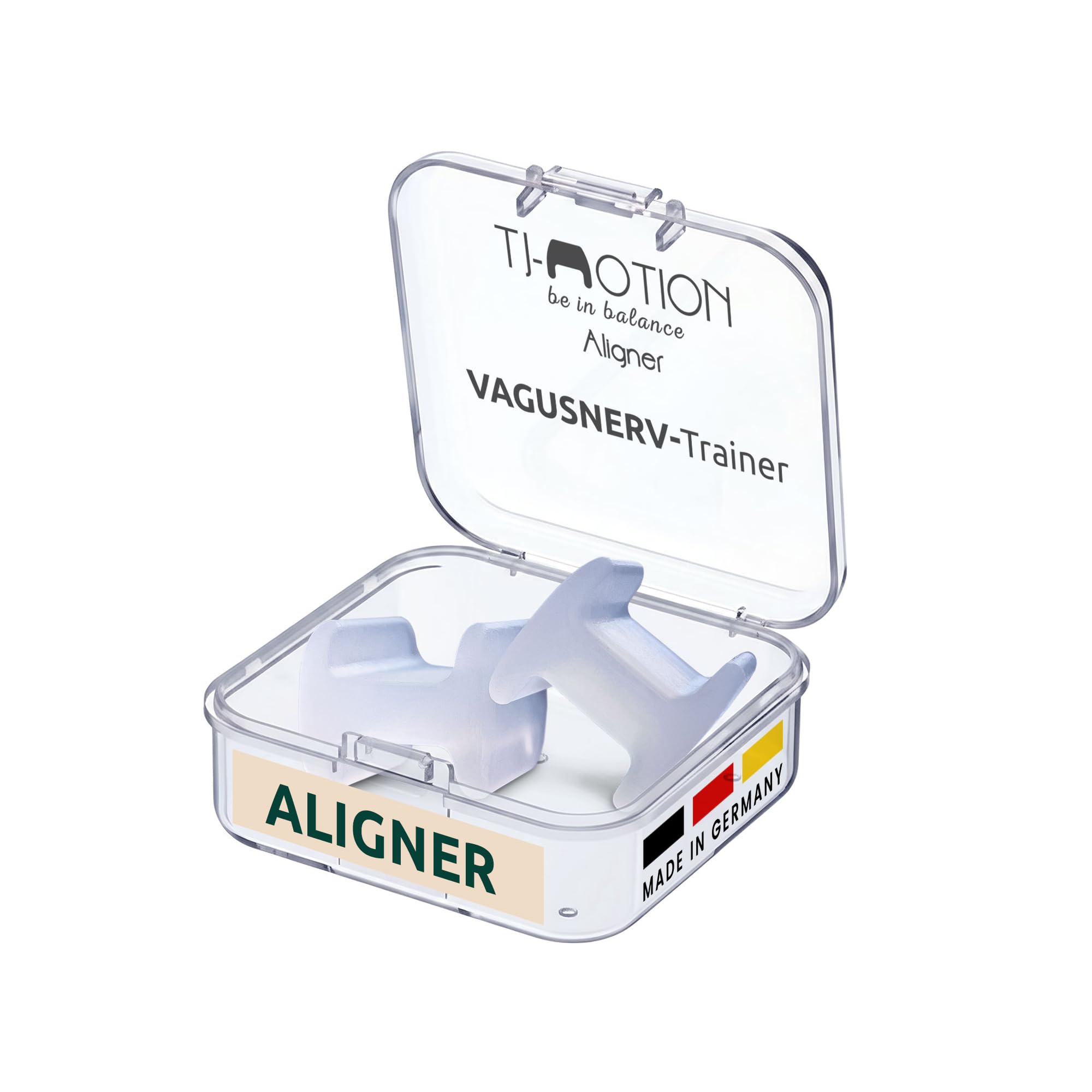TJ Motion Aligner 2,5 cm – Rilassamento mandibolare & stimolazione del nervo vago per uomini & donne – Set da 2 in silicone medico – contro dolori a mascella, collo & nervi – senza BPA