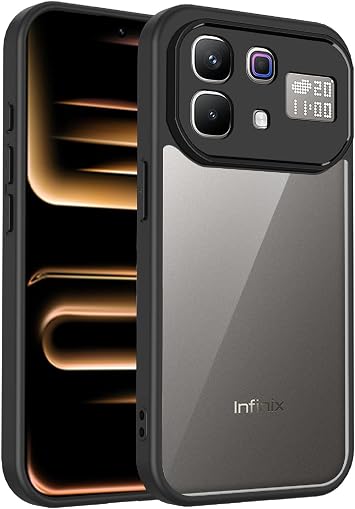 Case Compatible with Infinix Note 60 Pro, Shockproof Soft TPU Bumper & Hard PC Back Cover, Anti-Scratch HD Clear Slim Protective-Black