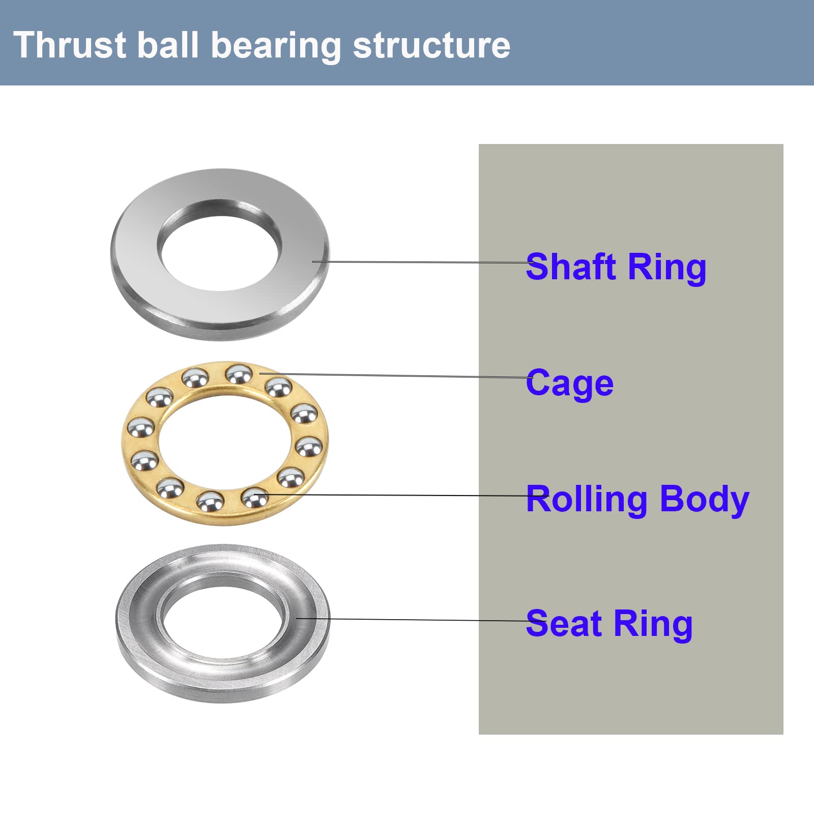 Miniature Thrust Ball Bearings - 10pcs -5