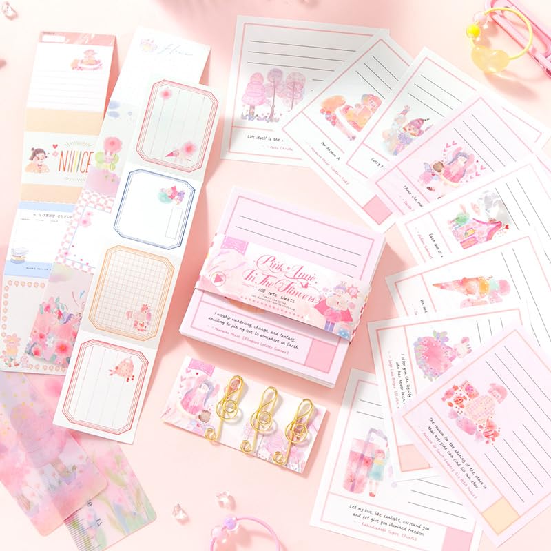 Image of WEMOL Vintage Journal Scrapbook Pack Kit for Art Journaling Bullet, Planners DIY Paper Stickers, Craft Kits Notebook, Collage Album Aesthetic Sticker (Big Pink)