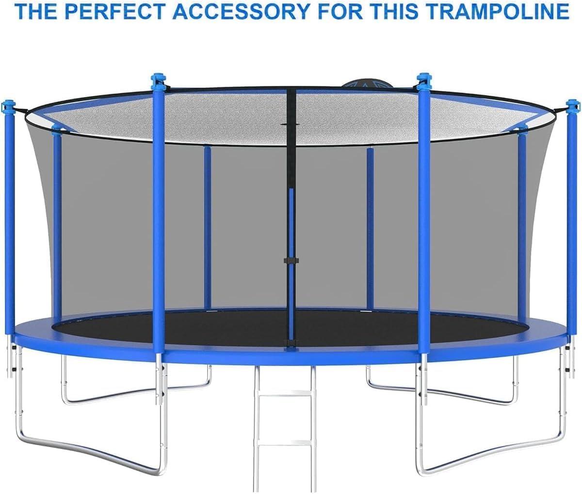 Trampoline Shade Cover 6/8/10/12/14/16ft Sun-Protection Waterproof Trampolines Canopy Anti-UVTrampolines Sunshade Accessories for Backyard Playground 6/8/12 Poles Easy Install (16FT)