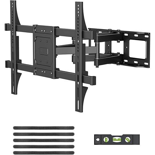 Suptek Full Motion TV Wall Mount for 42 to 86 Inch TV, Swivel and Tilt with Articulating Dual Arms, Max VESA 600X400mm, Holds up to 132lbs, Fits Max 16" Wood Studs, MA01A