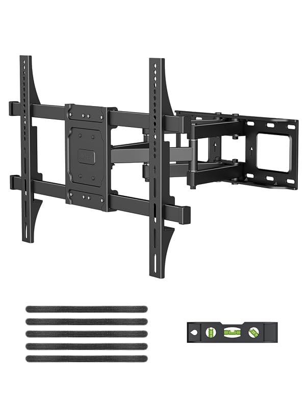 Suptek Full Motion TV Wall Mount for 32 to 84 Inch TV, Swivel and Tilt with Articulating Dual Arms, Max VESA 600X400mm, Holds up to 132lbs, Fits Max 16" Wood Studs by suptek - Used condition - CA$27.81