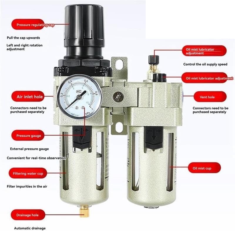 Pressure Regulator Water Filter AC3010-03 Compressed Air Aluminum Alloy Pressure Gauge