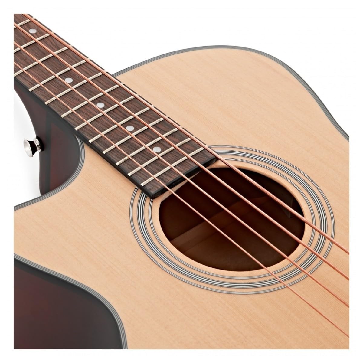 Gear4music AB100 Guitare basse acoustique pour gaucher Naturel
