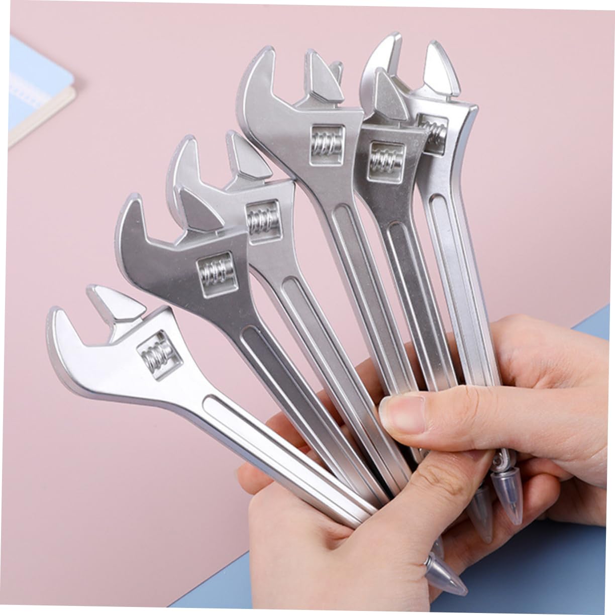 jojofuny 5 Set Penna A Sfera Con Chiave Inglese Divertente Carino Ballpoint Studenti in Classe Meccanico Penne A Sfera Inchiostro Blu Pratiche Penne A Chiave Inglese Pp Argento 6 Pezzi * 5