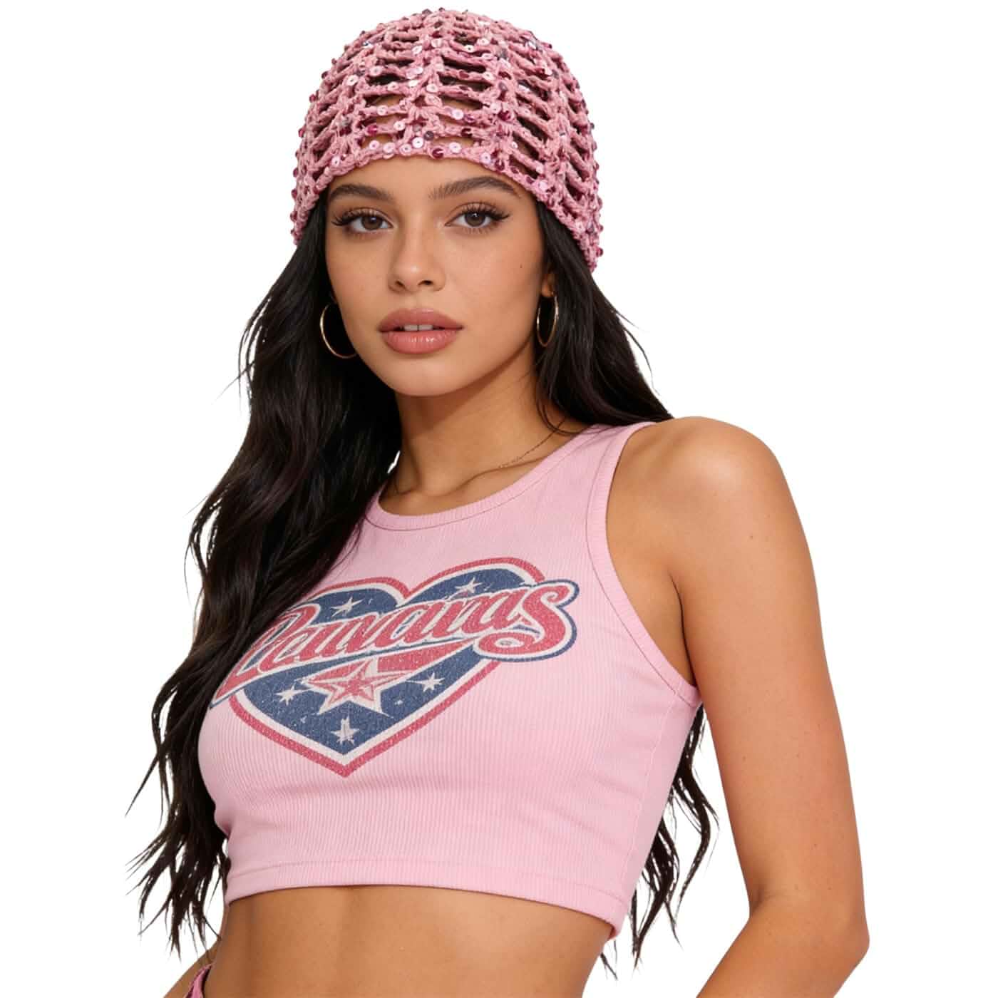 IDOLPET Handmade Summer Crochet Sequin Beanie Hat for Women Lightweight Knit Beanies Hat Breathable Skull Cap Headwear.
