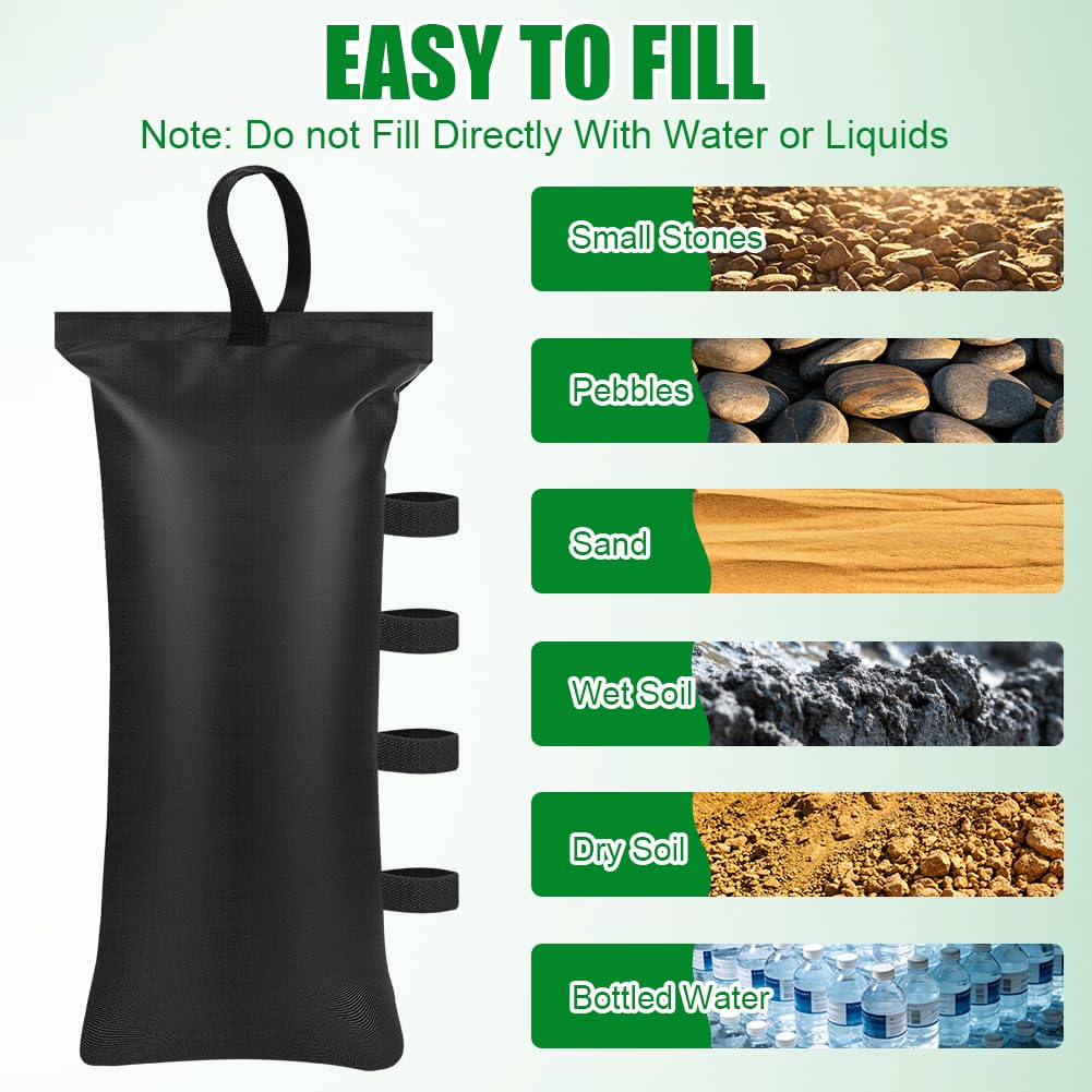 Heavy Duty Sandbag, Gazebo Weights Sand Bags, Weight Bags Photo Studio Saddlebag with Handles, Design for Photography Stand Light Stand Tripod, Outdoor Patio, Sports 4pcs - 5