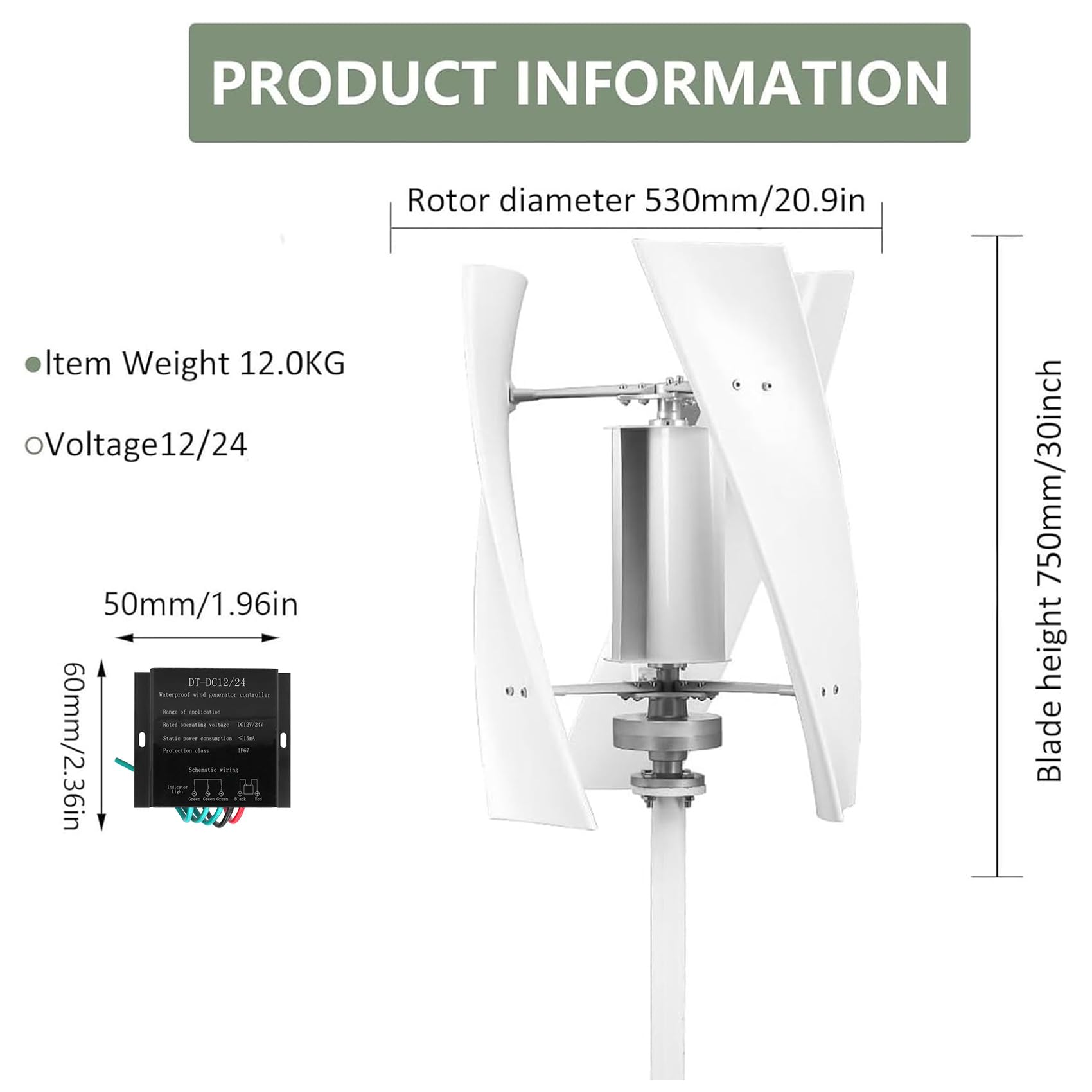 Turbina Eolica Piccola 8000W-12000W a 3 Pale