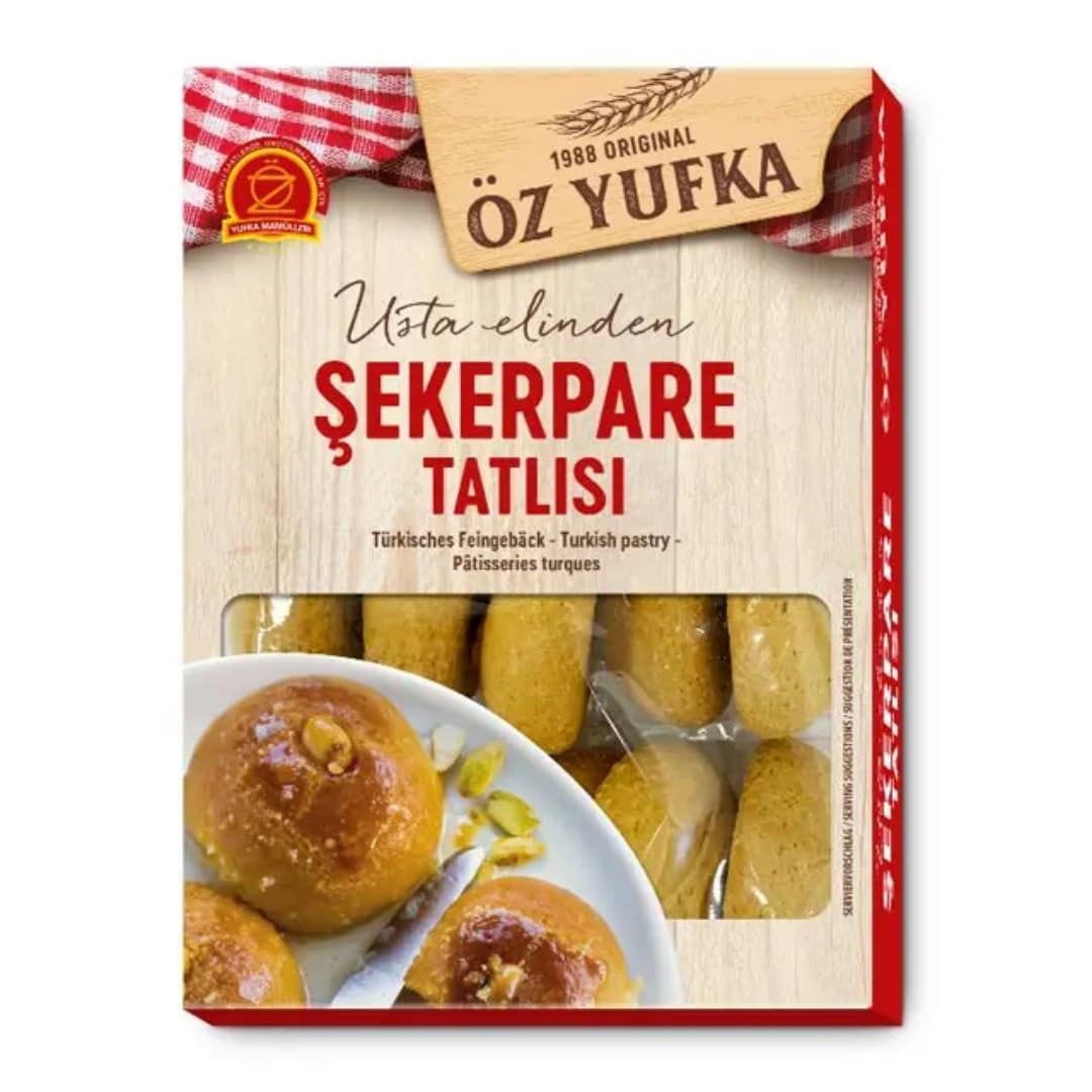 Oz Yufka, Sekerpare dolce al latte in stile turco Delizioso dessert pratico 250 grammi x 5 PEZZI + pufai