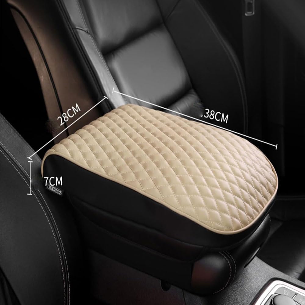 Funda Reposabrazos Coche para Toyota Yaris 5-Door XP210 XP150 2008-2025, Cuero Impermeable Pad Protección de Reposabrazos de Consola Central Accesorios,C/White