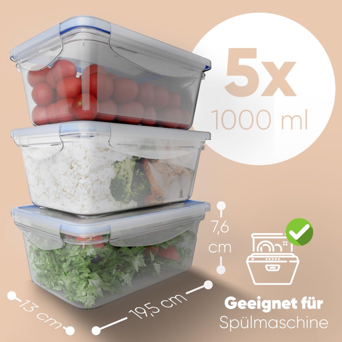 Lot De 28 Grandes Boîtes De Conservation Alimentaire Avec Couvercles Hermétiques - Passe Au Congélateur Et Au Micro-ondes - En Plastique Sans BPA - Boîtes à Déjeuner étanches - Pour Collations