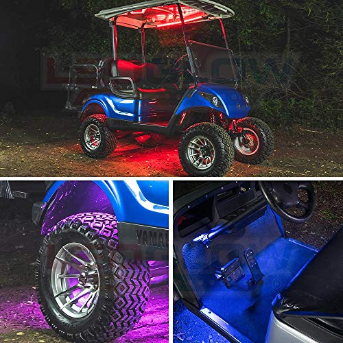 image for LEDGlow 12pc Million Color LED 4-Seater Golf Cart Underglow Neon Kit w