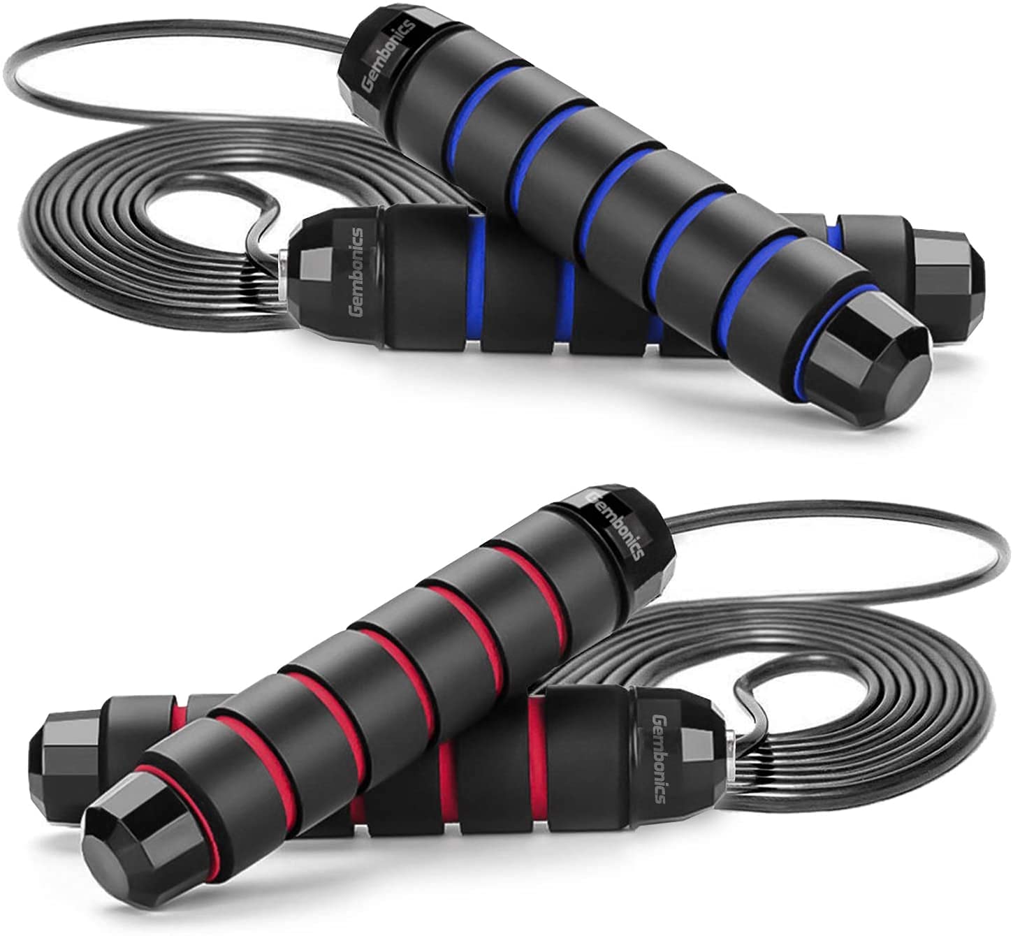 INCHDOWN ® Nylon Premium Speed Skipping Rope with Steel Wire and Ball Bearings (Black, Red) - Pack of 2 (B09CMV7W8G) Amazon Price History, Amazon Price Tracker