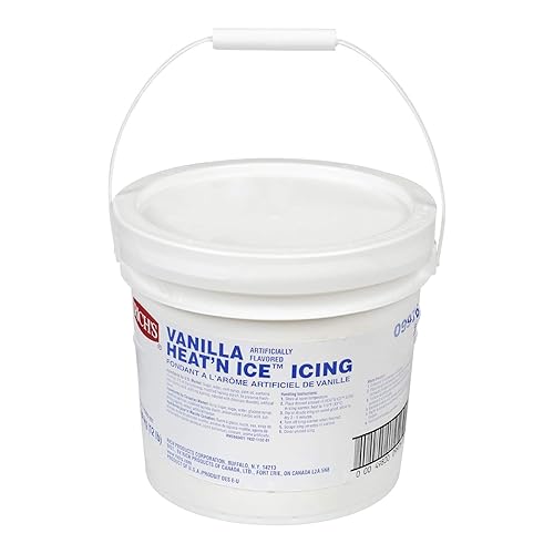 Rich's Vanilla Heat 'N Ice, glaseado de panadería para donas, rollos y postres, cubo de 12 libras