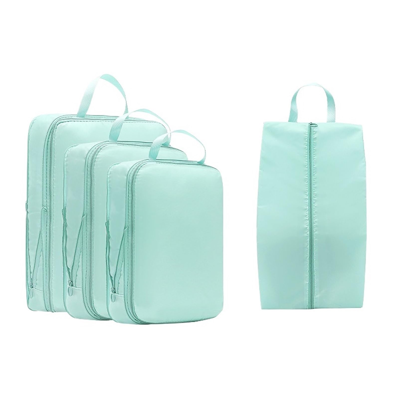 Luggage Organiser Set 4Pcs Travel Storage Bag Compression Luggage Organizer Pouch Packing Cubes(Light Blue)