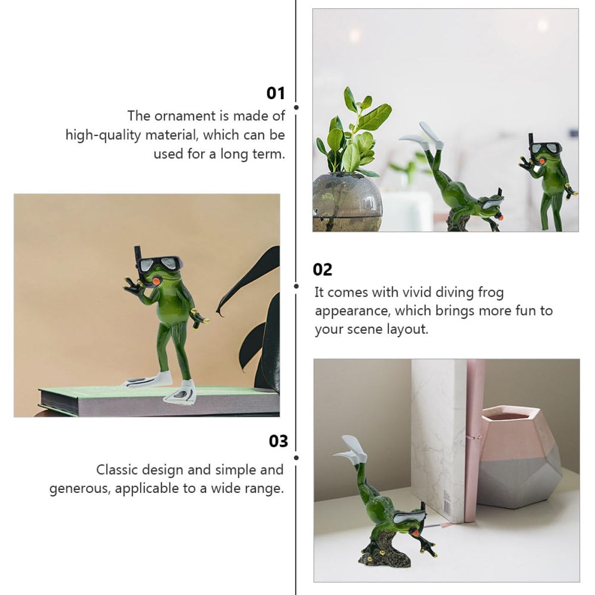 Artibetter Garten und Teich Frosch Figur 1 Paar Taucher aus Kunstharz Miniatur Deko Figuren für Außenbereich und Gartenliebhaber Bastelornamente