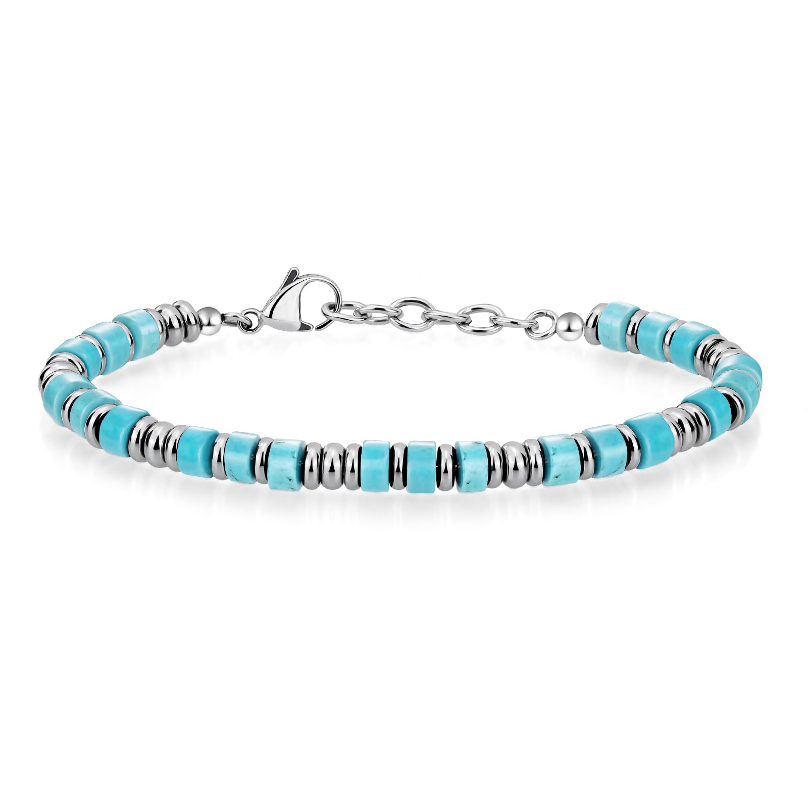 Mens Bracelet, Boho Stainless Steel Bracelets for Men, Beaded Bracelets, Jewelry Gifts for Husband Father Friends