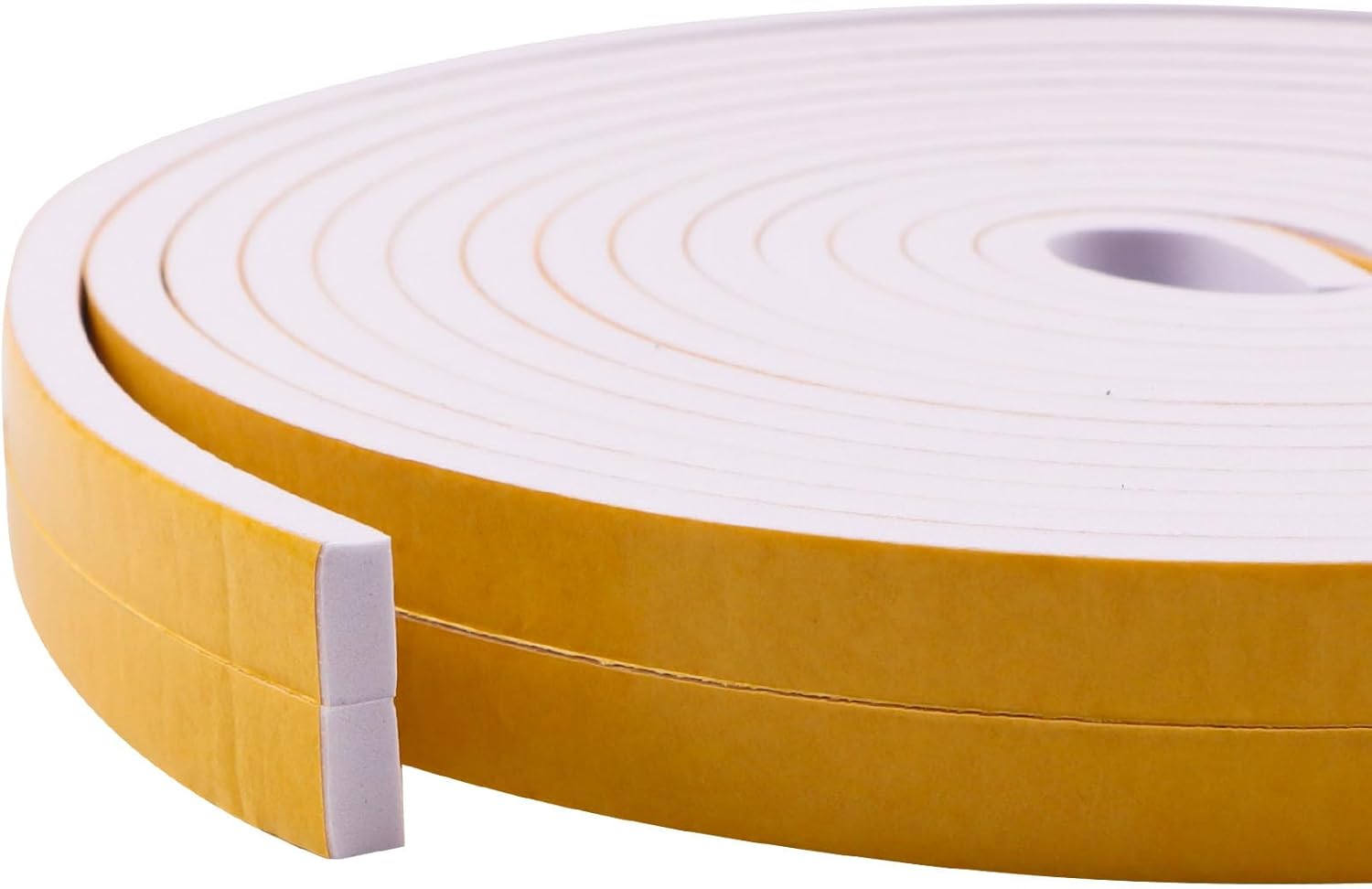 33Ft Weather Stripping Door Seal Strip, Strong Adhesive, Noise-Reduction, Weatherproof Foam Tape Insulation Weather Stripping Door Seal Foam Tape for Doors Windows 1/2 in Wide x 1/4 in Thick